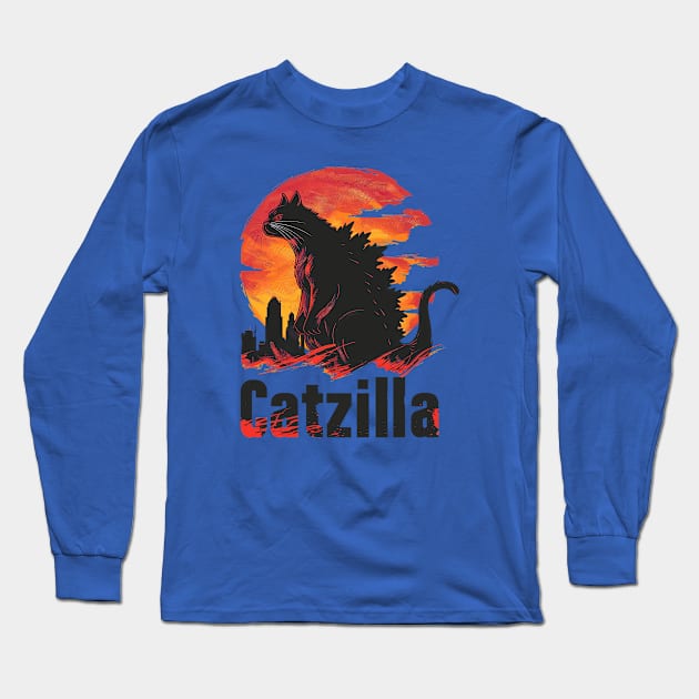 Catzilla Long Sleeve T-Shirt by Wintrly